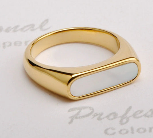 Gold Long Black Set Signet Ring - Allure SocietyRings