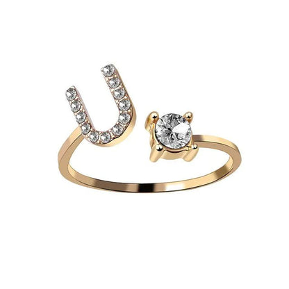 Adjustable Initial Letter Rings - Allure SocietyRings
