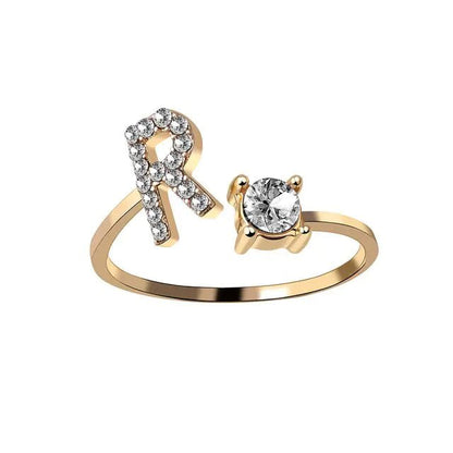Adjustable Initial Letter Rings - Allure SocietyRings