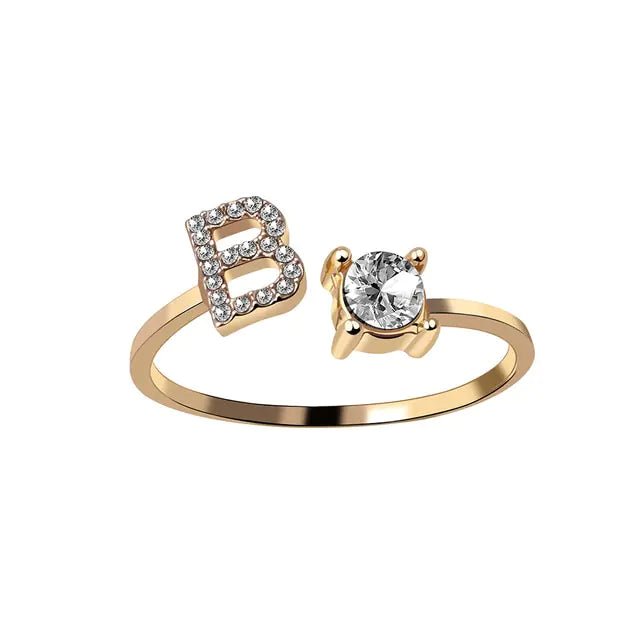 Adjustable Initial Letter Rings - Allure SocietyRings