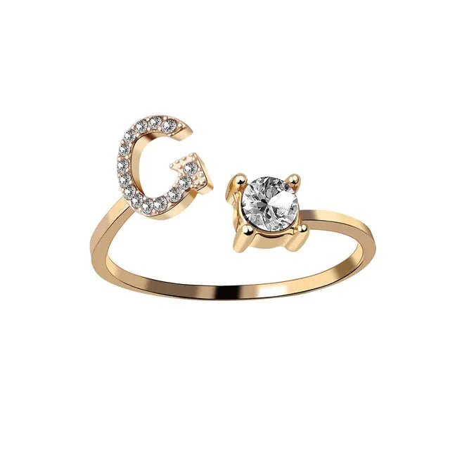 Adjustable Initial Letter Rings - Allure SocietyRings