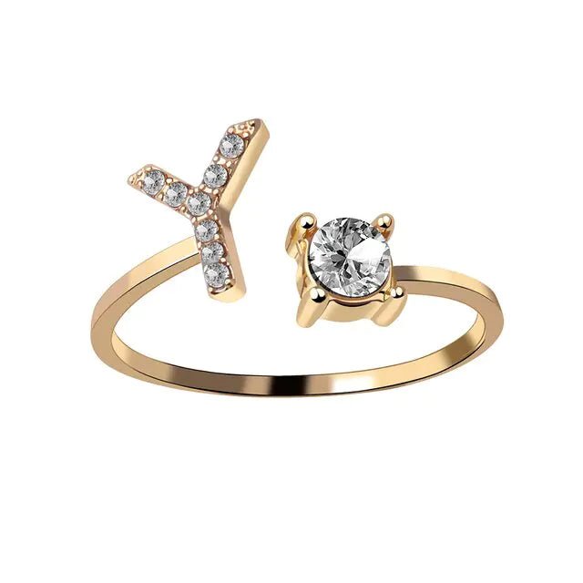 Adjustable Initial Letter Rings - Allure SocietyRings
