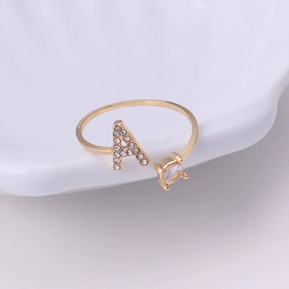 Adjustable Initial Letter Rings - Allure SocietyRings