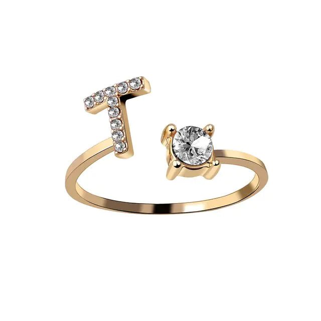 Adjustable Initial Letter Rings - Allure SocietyRings