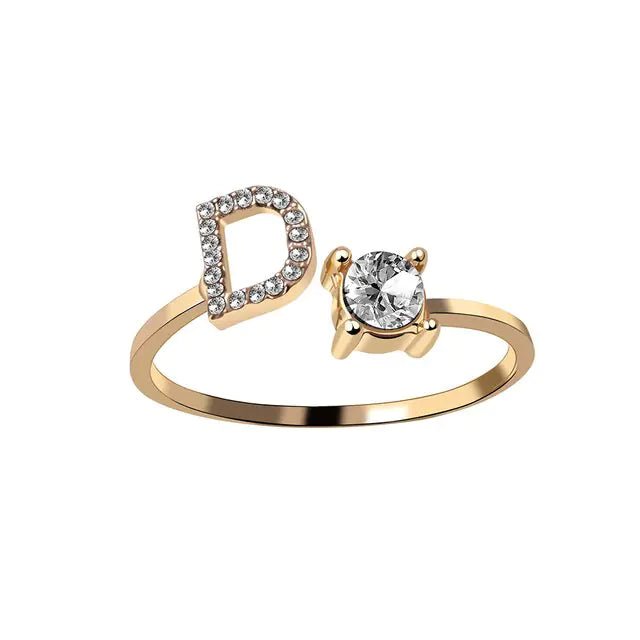 Adjustable Initial Letter Rings - Allure SocietyRings