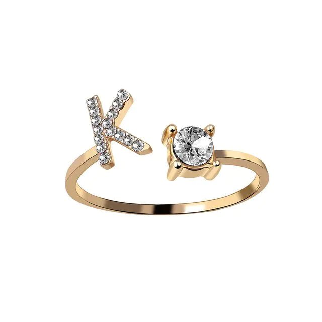Adjustable Initial Letter Rings - Allure SocietyRings