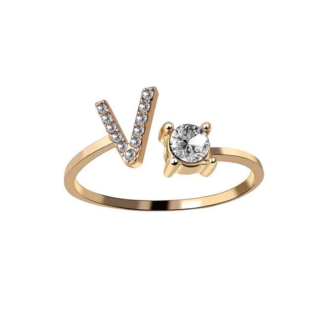 Adjustable Initial Letter Rings - Allure SocietyRings