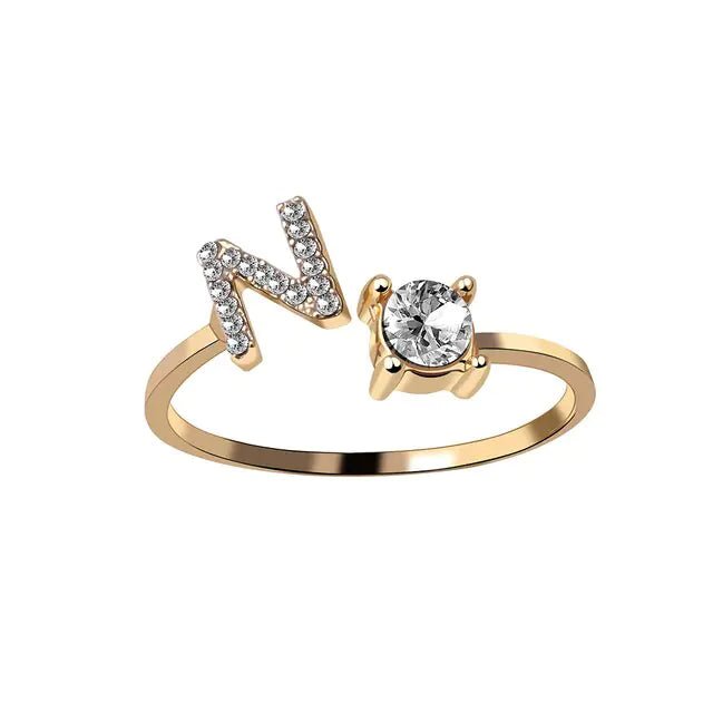 Adjustable Initial Letter Rings - Allure SocietyRings