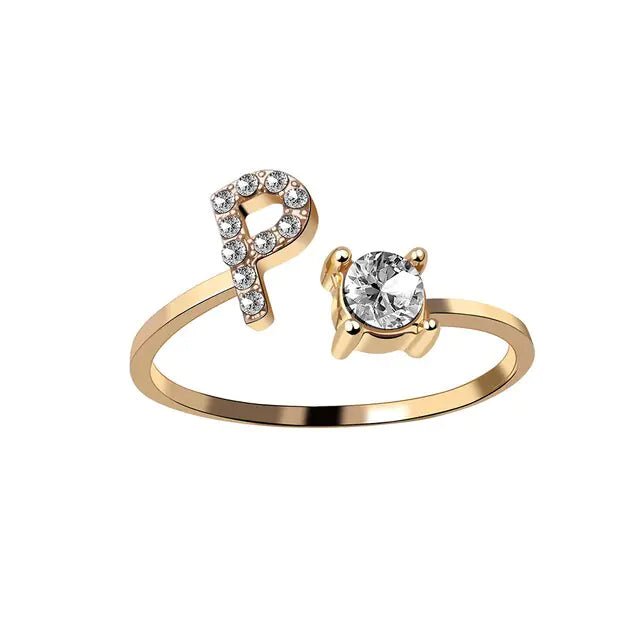 Adjustable Initial Letter Rings - Allure SocietyRings