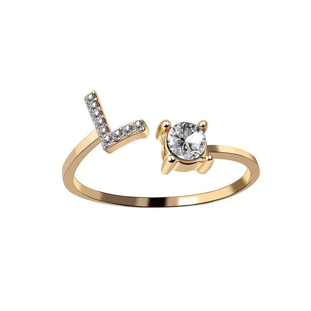 Adjustable Initial Letter Rings - Allure SocietyRings