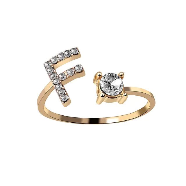 Adjustable Initial Letter Rings - Allure SocietyRings