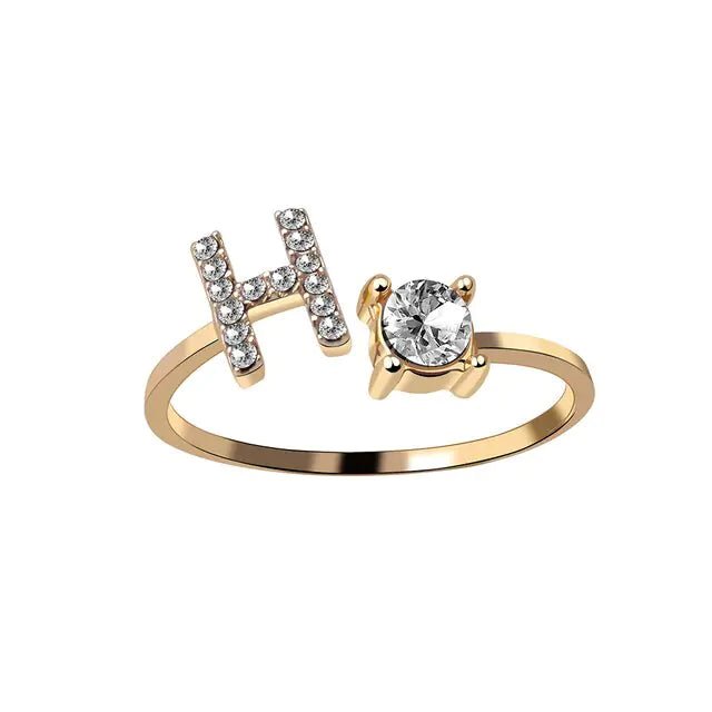 Adjustable Initial Letter Rings - Allure SocietyRings