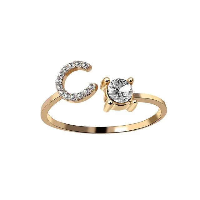 Adjustable Initial Letter Rings - Allure SocietyRings