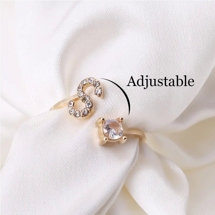 Adjustable Initial Letter Rings - Allure SocietyRings