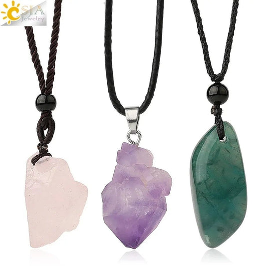 Irregular Natural Healing Stone Necklace Pendants - Allure SocietyNecklaces