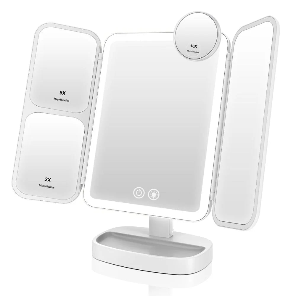 LED Magnifying Makeup Mirror with Adjustable Rotation - Allure SocietySmart Face Mirrors