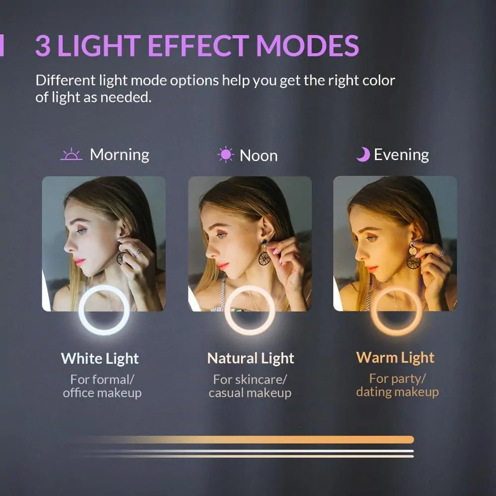 LED Magnifying Makeup Mirror with Adjustable Rotation - Allure SocietySmart Face Mirrors