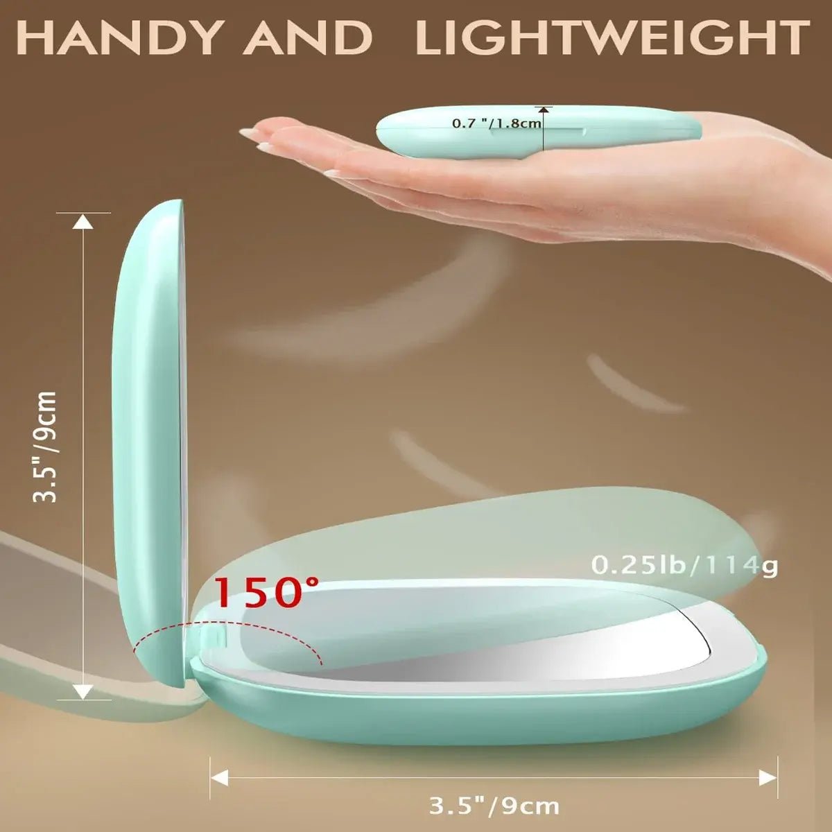Lighted Dimmable Travel Mirror - Allure SocietyMirrors