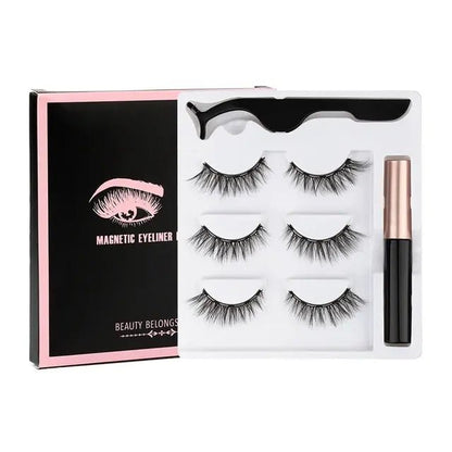 Magnetic Eyelashes Set with Waterproof Eyeliner and Tweezer - Allure SocietyFalse Eyelashes