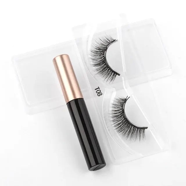 Magnetic Eyelashes Set with Waterproof Eyeliner and Tweezer - Allure SocietyFalse Eyelashes