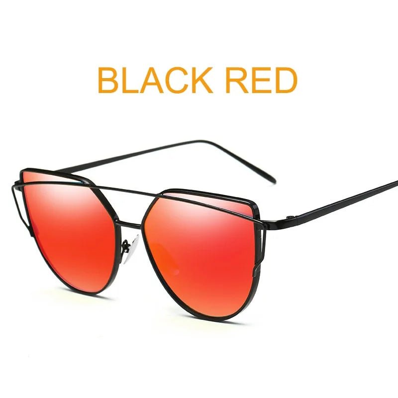 Metal Reflective Flat Sunglasses - Allure SocietyUV Sunglasses