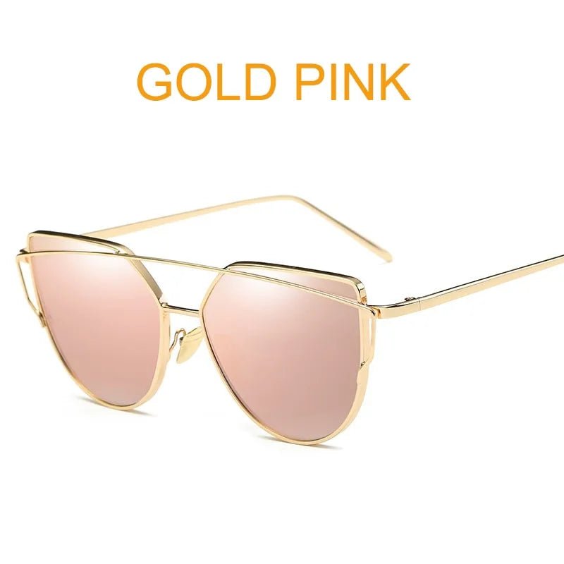 Metal Reflective Flat Sunglasses - Allure SocietyUV Sunglasses