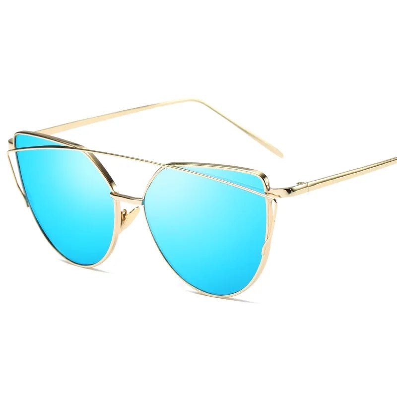 Metal Reflective Flat Sunglasses - Allure SocietyUV Sunglasses