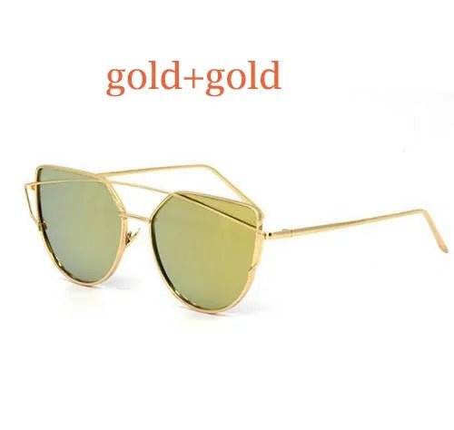 Metal Reflective Flat Sunglasses - Allure SocietyUV Sunglasses