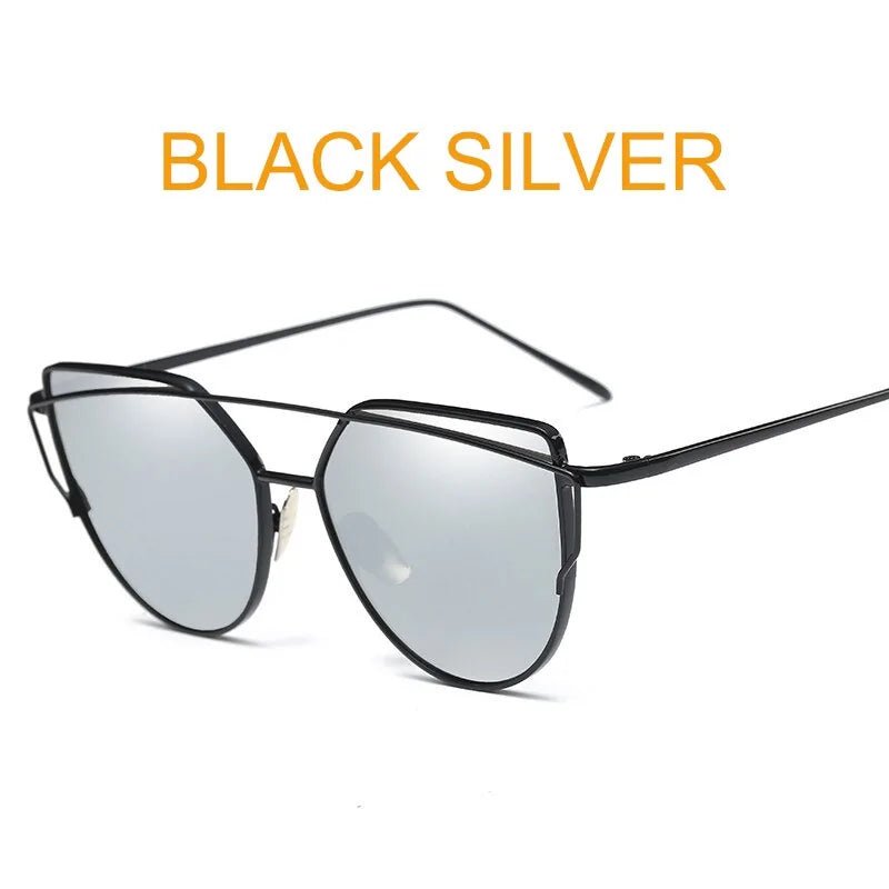 Metal Reflective Flat Sunglasses - Allure SocietyUV Sunglasses