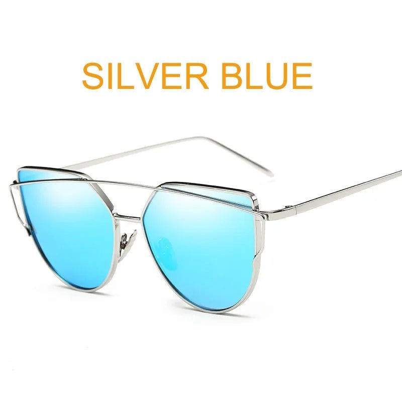 Metal Reflective Flat Sunglasses - Allure SocietyUV Sunglasses