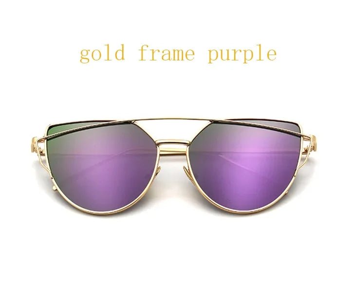 Metal Reflective Flat Sunglasses - Allure SocietyUV Sunglasses