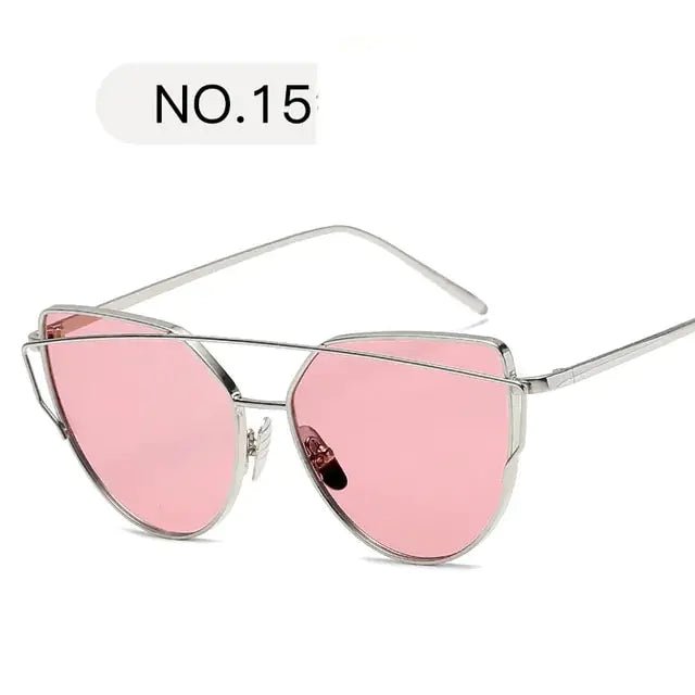 Metal Reflective Flat Sunglasses - Allure SocietyUV Sunglasses