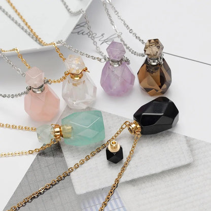 Natural Stone Essential Oil Bottles - Allure SocietyNecklaces