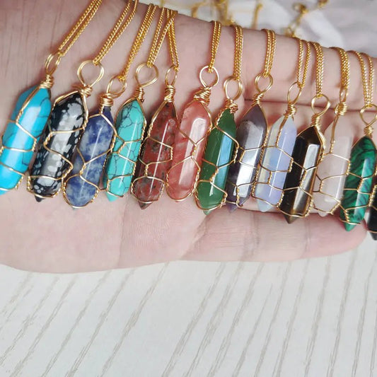 Natural Stone Pendant Necklace - Allure SocietyNecklaces