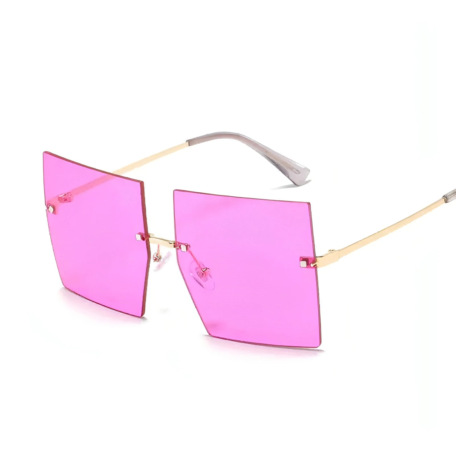Oversized Rimless Square Sunglasses - Allure SocietyUV Sunglasses