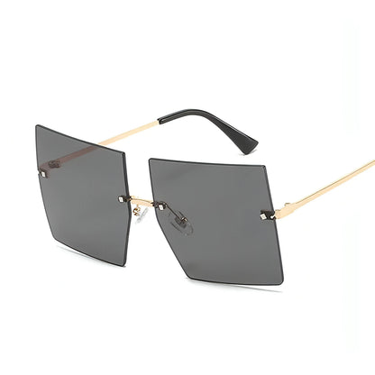 Oversized Rimless Square Sunglasses - Allure SocietyUV Sunglasses