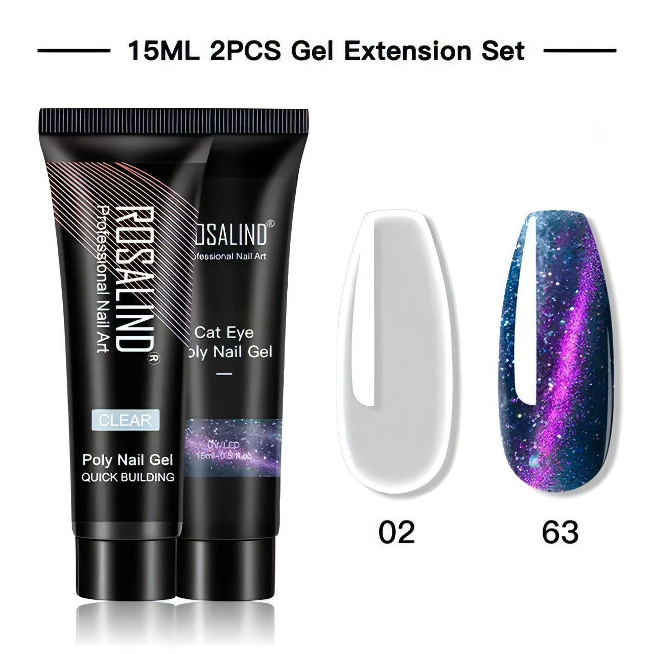 Poly Nail Gel Pure Color 2Pack - Allure SocietyFalse Nail Kits and Dryers