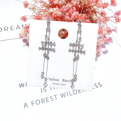 Rhinestone Long Tassel Earrings - Allure SocietyEarrings