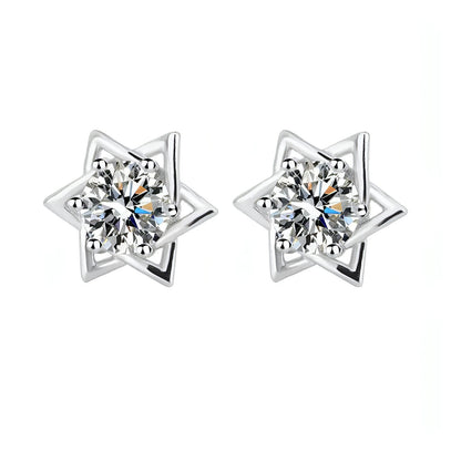 Shinny Hexagram Moissanite Stud Earrings - Allure SocietyEarrings
