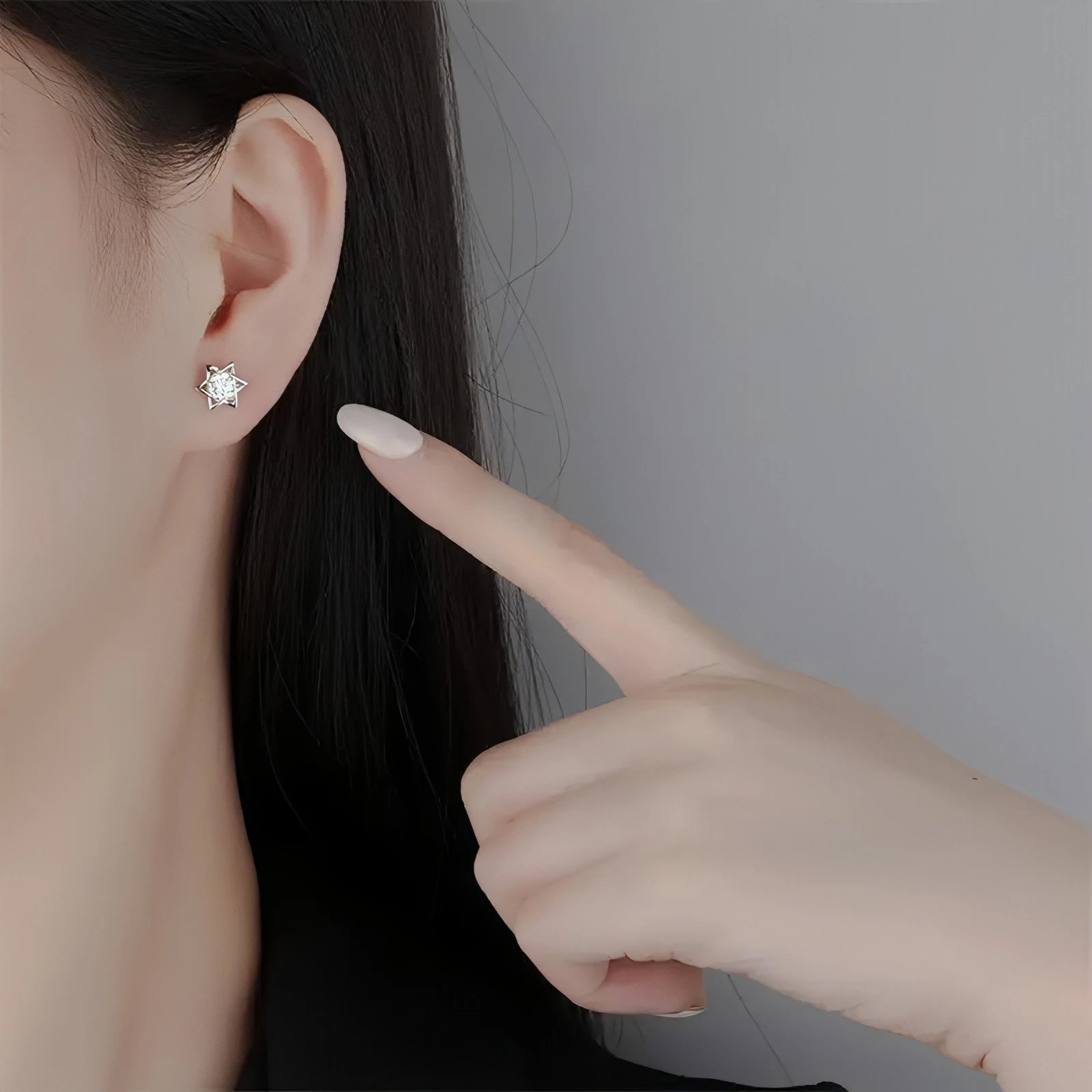 Shinny Hexagram Moissanite Stud Earrings - Allure SocietyEarrings