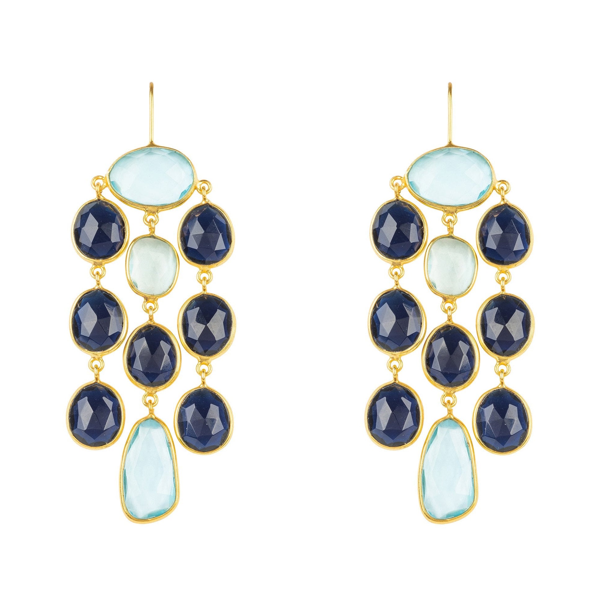 Splash Gemstone Earring Gold Sapphire Hydro - Allure SocietyEarrings