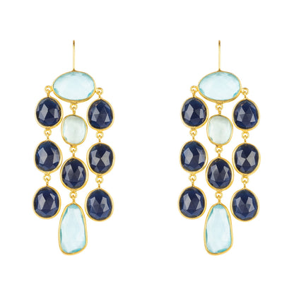 Splash Gemstone Earring Gold Sapphire Hydro - Allure SocietyEarrings