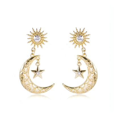 Star and Moon Drop Earrings - Allure SocietyEarrings