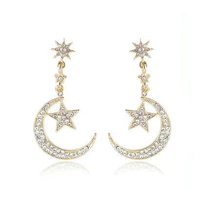 Star and Moon Drop Earrings - Allure SocietyEarrings