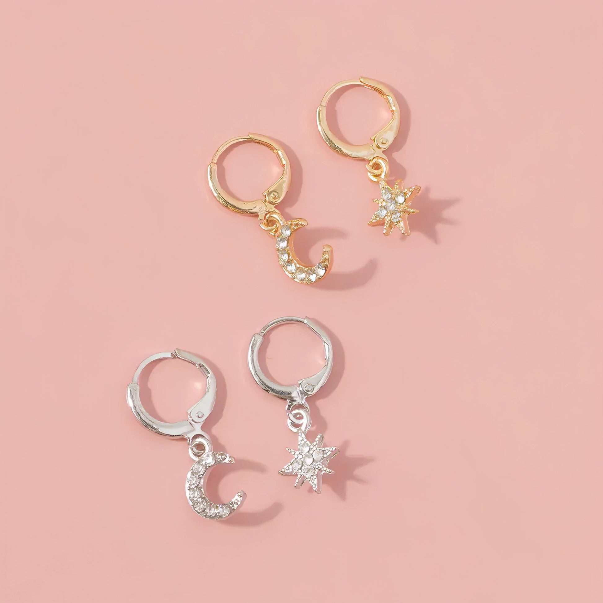 Star and Moon Drop Earrings - Allure SocietyEarrings