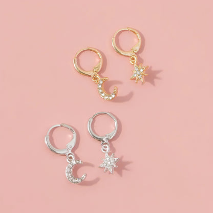 Star and Moon Drop Earrings - Allure SocietyEarrings