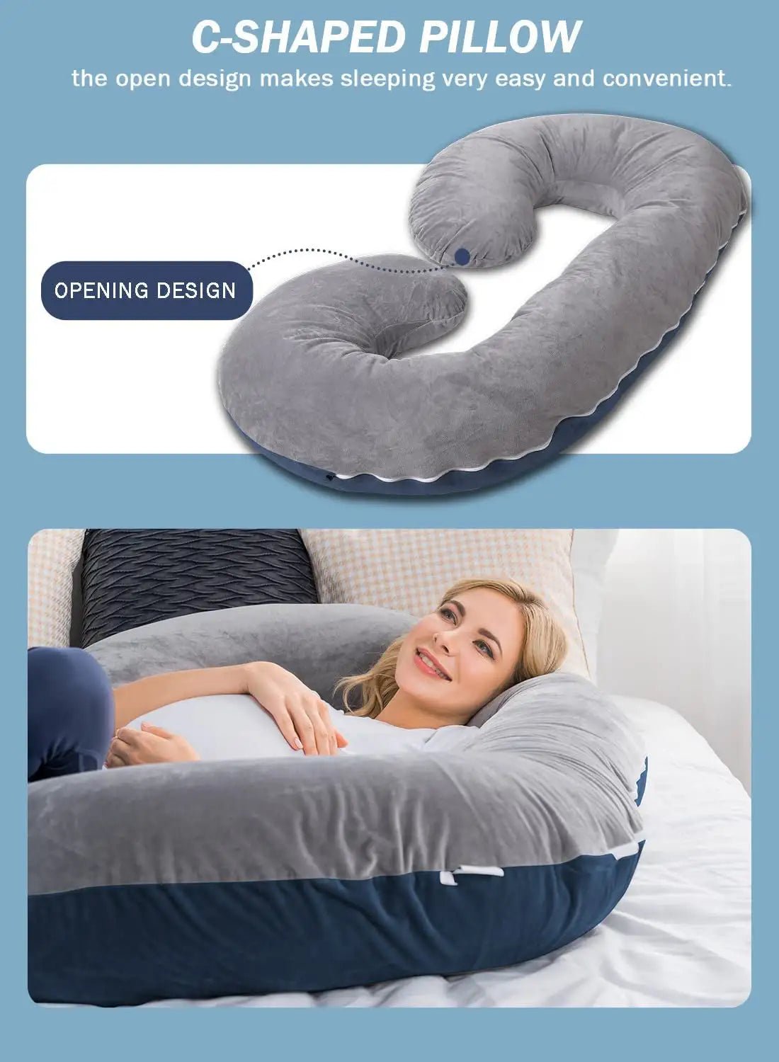 Ultimate Comfort C - Shaped Pregnancy Body Pillow - Allure SocietyPosture Support