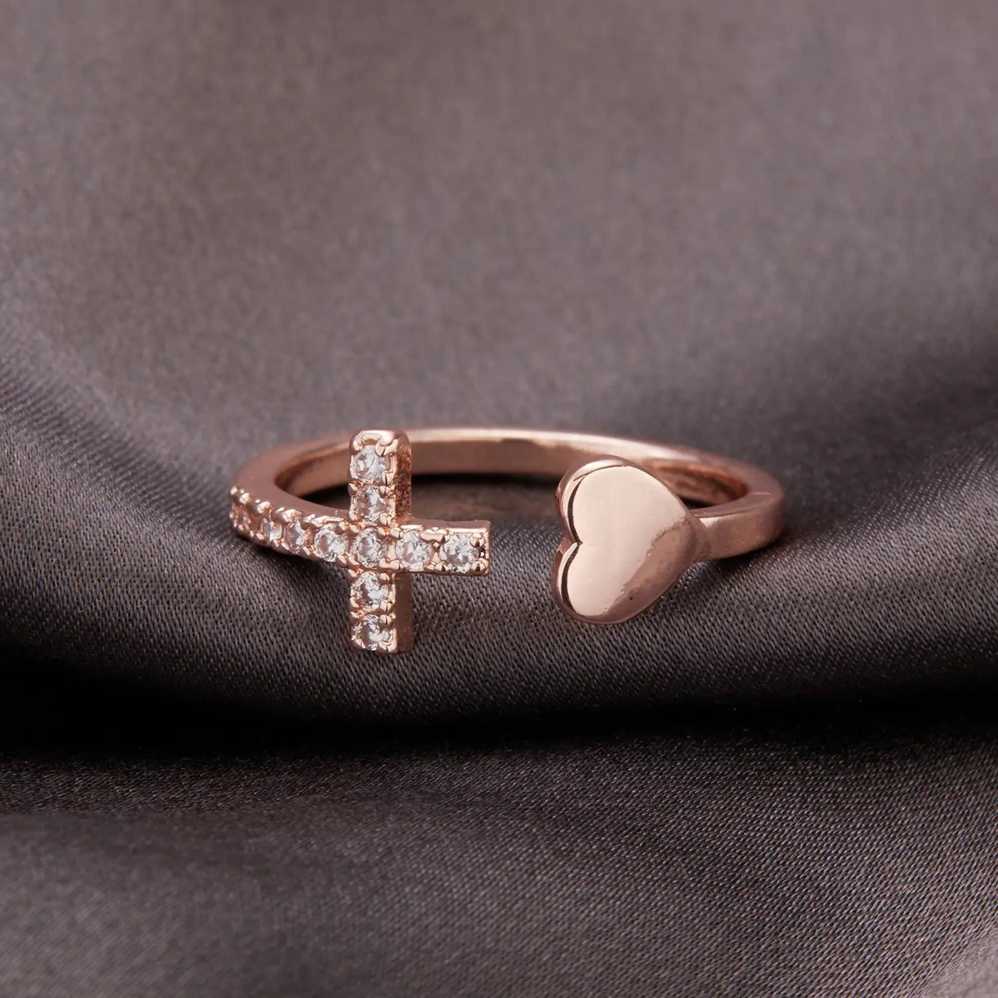 Zircon Cross With Heart Rings - Allure SocietyRings