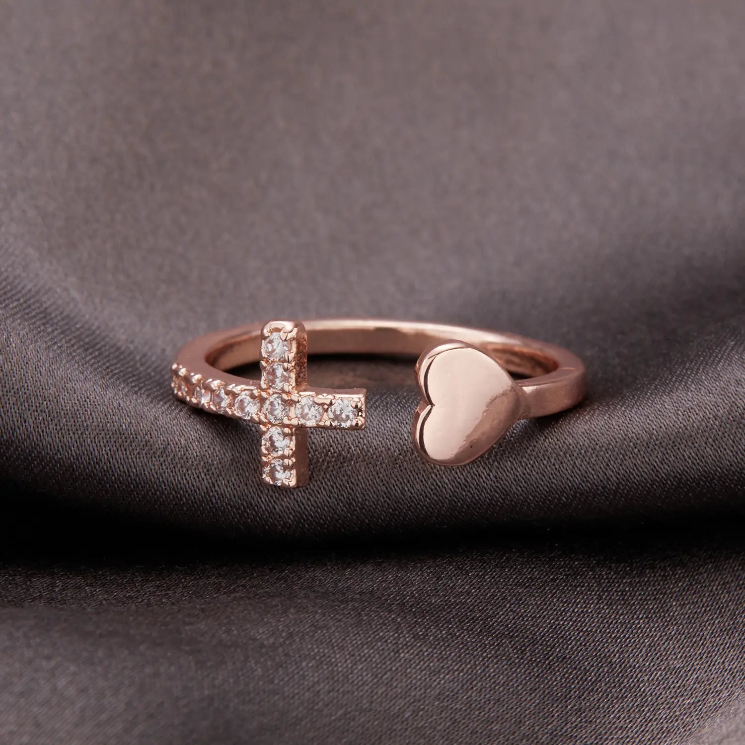 Zircon Cross With Heart Rings - Allure SocietyRings